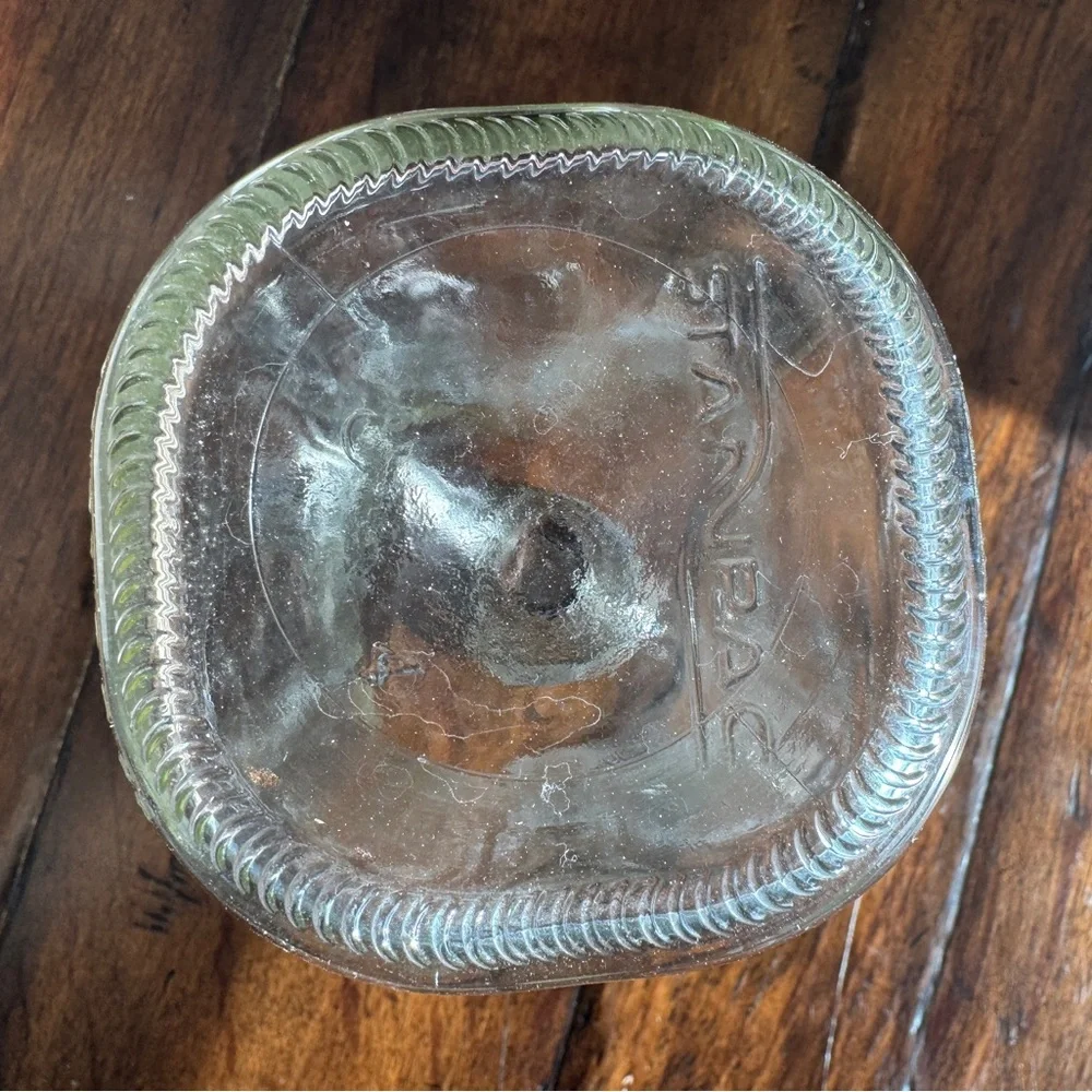 Clear Glass Milk Jug with Brown Lid